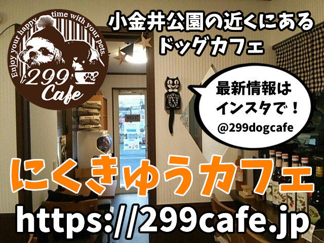 にくきゅうカフェ 小金井公園の近くにあるドッグカフェ